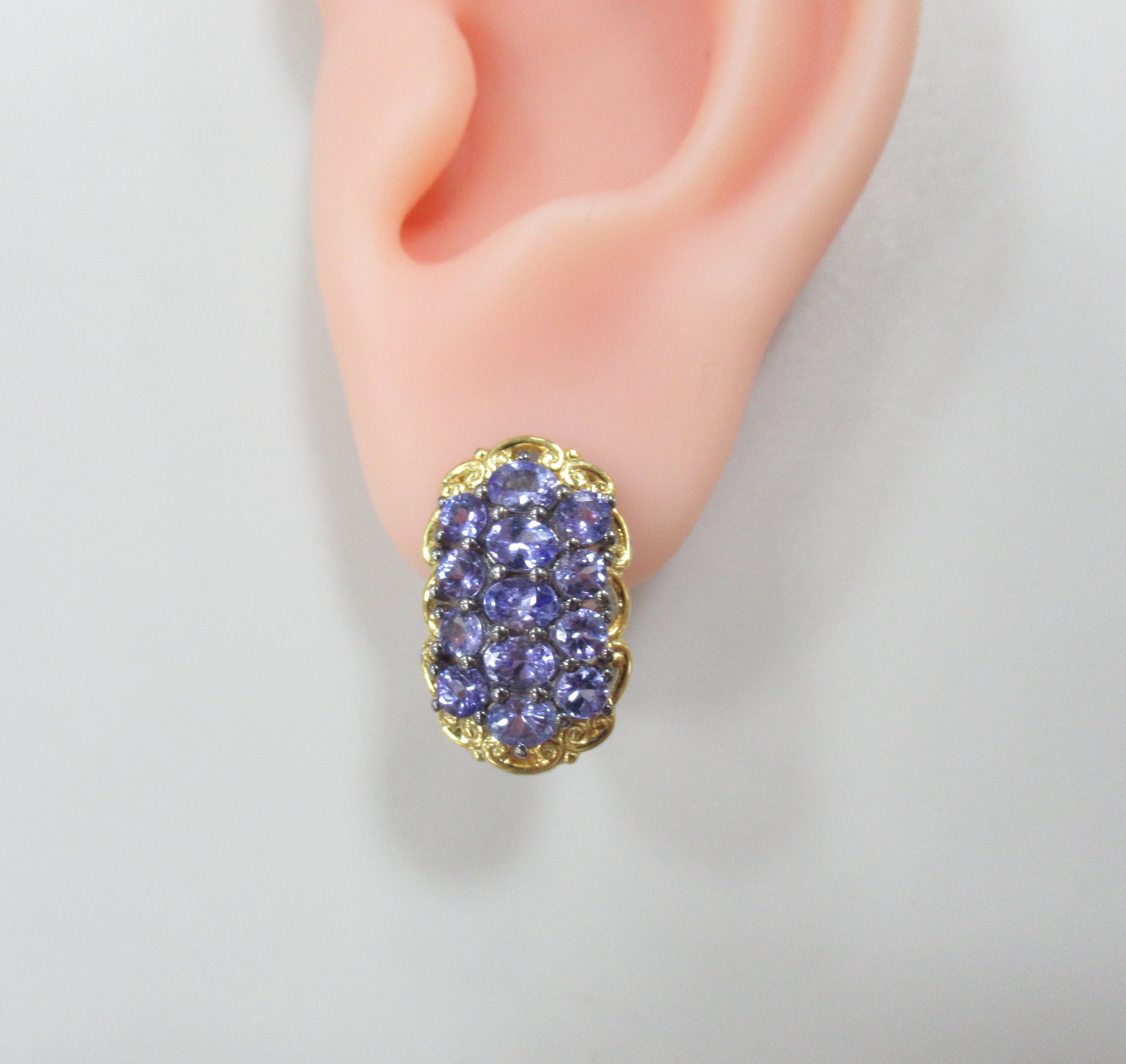 Серебряные серьги с танзанитами